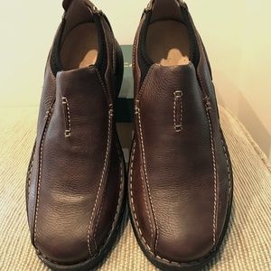 Clarks Mens Lithium Leather Shoes, Sz 13, Brown, New